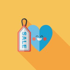 Valentine's Day SALE flat icon with long shadow eps10 N65