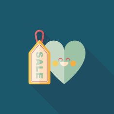 Valentine's Day SALE flat icon with long shadow eps10 N67