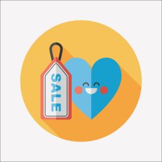 Valentine's Day SALE flat icon with long shadow eps10 N69
