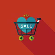 Valentine's Day SALE flat icon with long shadow eps10 N72