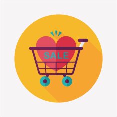 Valentine's Day SALE flat icon with long shadow eps10 N78