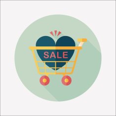Valentine's Day SALE flat icon with long shadow eps10 N79