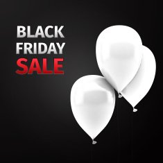Black Friday Sale Icon with Balloons