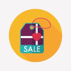 Valentine's Day SALE flat icon with long shadow eps10 N81
