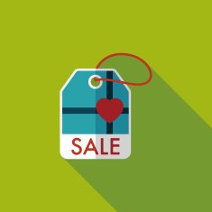 Valentine's Day SALE flat icon with long shadow eps10 N87