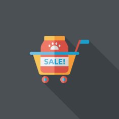 Pet sale shopping flat icon with long shadow eps10 N13