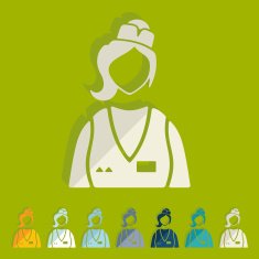 Flat design saleswoman N4