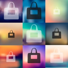 bag icon on blurred background N3