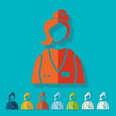 Flat design saleswoman N5