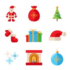 Christmas flat icons N4