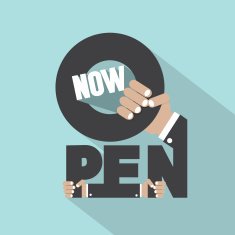 Open Typography Symbol Design Vector Illustration