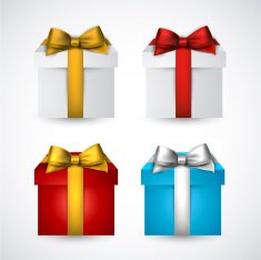 Set of realistic 3d gift boxes