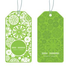 Vector abstract green and white circles vertical round frame pattern