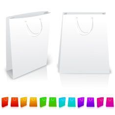 Set of isolated paper bags on white background With different N2