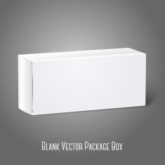 Realistic white blank paper package box Isolated on grey background