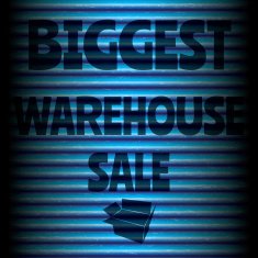 Biggest warehouse sale blue template