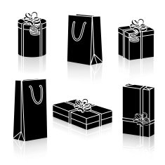 set of silhouettes gift packages for the holidays