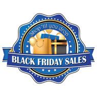 Elegant blue black friday stamp for shops