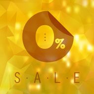 Sale discount 0 button on blurred background N2