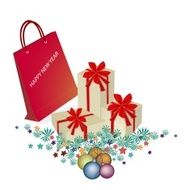 Red Paper Shopping Bag with Gift Boxes