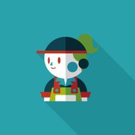 Coffee shop clerk flat icon with long shadow eps10 N22