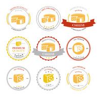 Set of premium Cheese Labels badges Vector