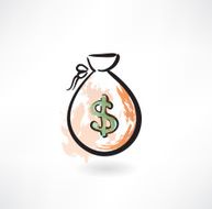 money bag grunge icon