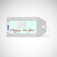 Greeting card with new year 2015 on the price tag