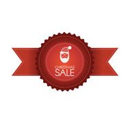 Christmas sales badge with a symbol of Santa Claus Eps10
