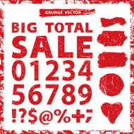 Sale set Grunge figures Stamps badges frame