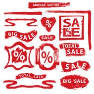 Sale Grunge Stamps badges label banners set