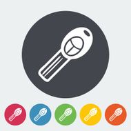 Ignition key single icon Vector illustration