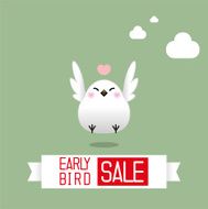 Early Bird Sale with little cute bird