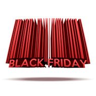 Black Friday sales tag in barcode style