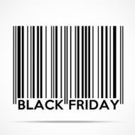 Black Friday sales tag in barcode style N2
