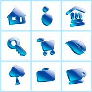 set glass icons button color symbol N2