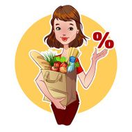 Girl with paper bag products