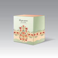 Gift cubic box with floral ornament