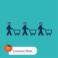 Vector men chain with shopping caddies