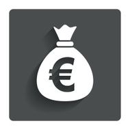 Money bag sign icon Euro EUR currency N8