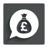 Money bag sign icon Pound GBP currency N11