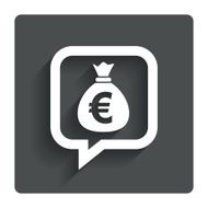 Money bag sign icon Euro EUR currency N10