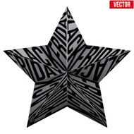 Star symbol with letters Black Friday sales tag N2