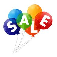 Color Glossy Balloons Sale Concept of Discount Vector Illustrat N6