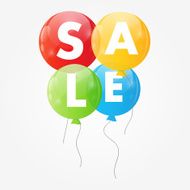 Color Glossy Balloons Sale Concept of Discount Vector Illustrat N7