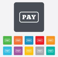 Pay sign icon Shopping button N3