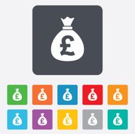 Money bag sign icon Pound GBP currency N12