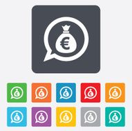 Money bag sign icon Euro EUR currency N13