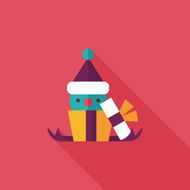 Christmas gift baskets flat icon with long shadow eps10 N16
