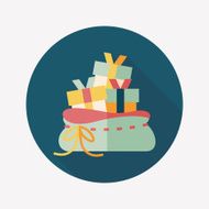 Christmas gift baskets flat icon with long shadow eps10 N17